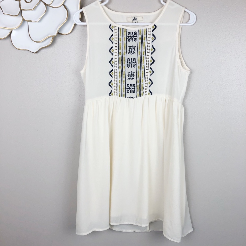 Ya Los Angeles sleeveless embroidered dress